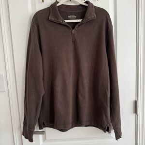 J. Crew Men's Dark Brown Quarter Zip-Up